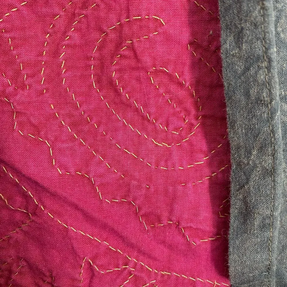 Pillow Sham Indian Textile Hand‎ Stitched Applique Tribal Vintage Colorful